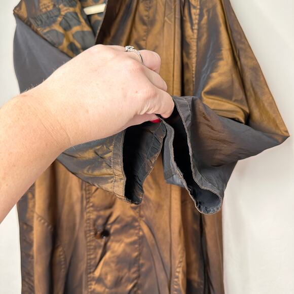 Mycra Pac Reversible Long Giraffe Print Bronze Rain Jacket Coat Small Medium - Picture 7 of 14